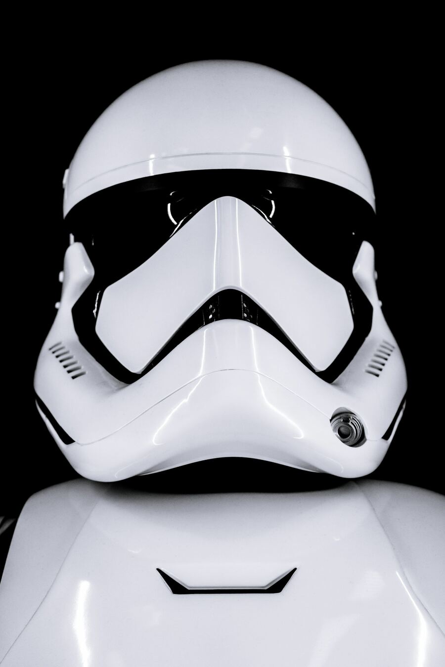 Glossy white trooper helmet