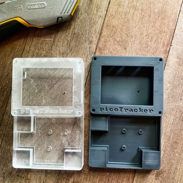 Clear and grey electronics enclosures
